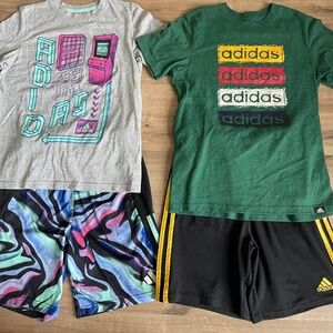 Bundle of boys Adidas t shirt and shorts size 10/12